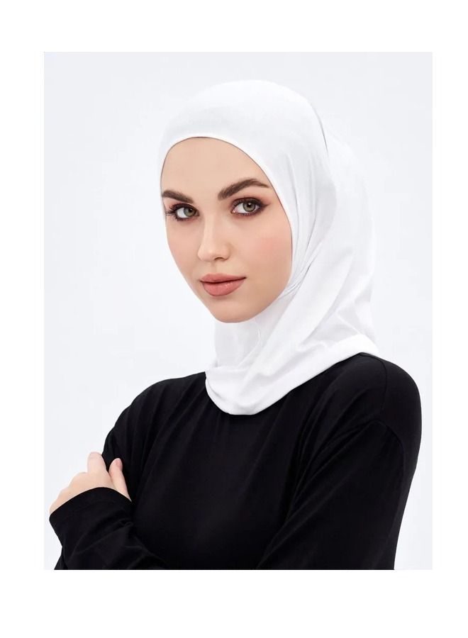 Ice Silk Muslim Hijab, Arabic Scarf, Shawl Neck Wrap, Islamic Hijab, Simple Fashion Hijab (White) - Image 2