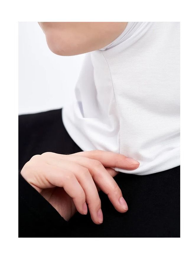 Ice Silk Muslim Hijab, Arabic Scarf, Shawl Neck Wrap, Islamic Hijab, Simple Fashion Hijab (White) - Image 3