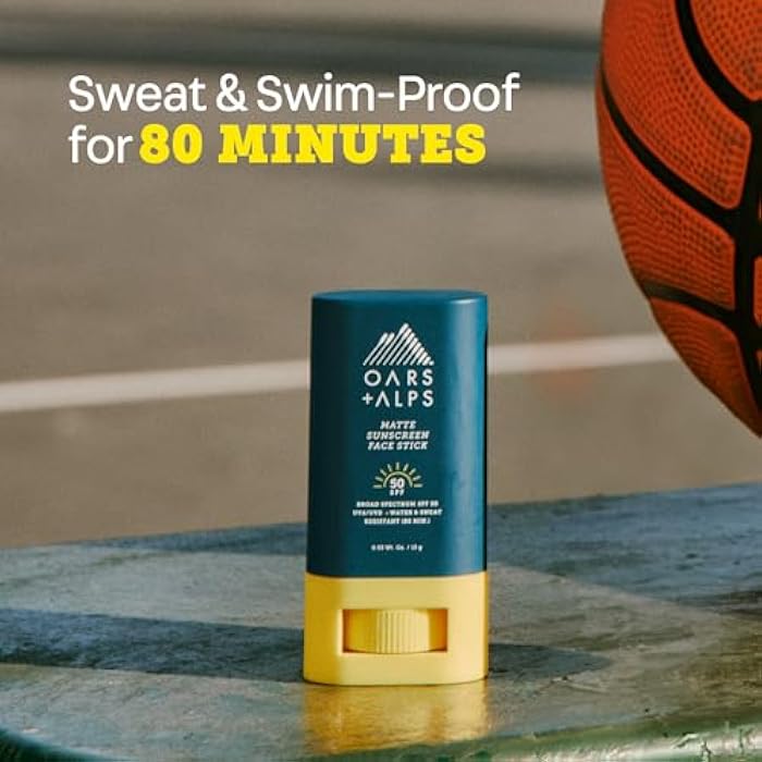Oars + Alps Matte Face Sunscreen Stick, SPF 50 Travel Sunscreen Roll On for Face & Body, Fragrance Free, Water & Sweat Resistant Sunblock, All Skin Types, Dermatologist Tested, Moisturizing - Image 5