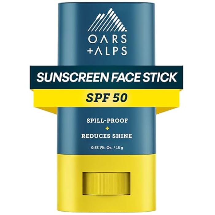 Oars + Alps Matte Face Sunscreen Stick, SPF 50 Travel Sunscreen Roll On for Face & Body, Fragrance Free, Water & Sweat Resistant Sunblock, All Skin Types, Dermatologist Tested, Moisturizing - Image 1
