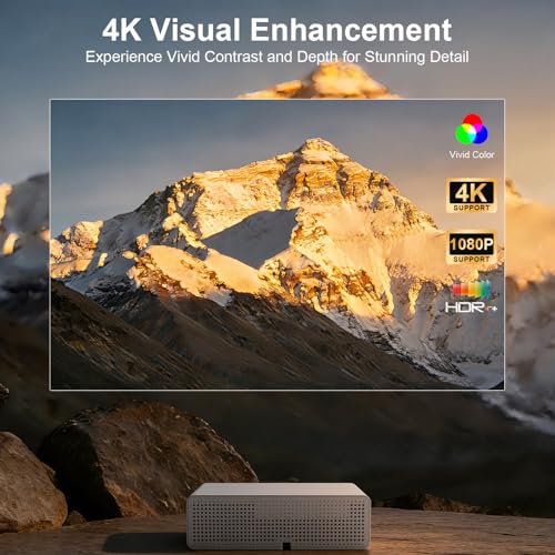XENPONAD 4K Smart Projector, Native 1080P Full HD Projector with Google TV 1000 ANSI Lumens Auto Focus Keystone Correction WiFi Bluetooth Portable Home Theater Projector for Outdoor Bedroom Movie - Image 3