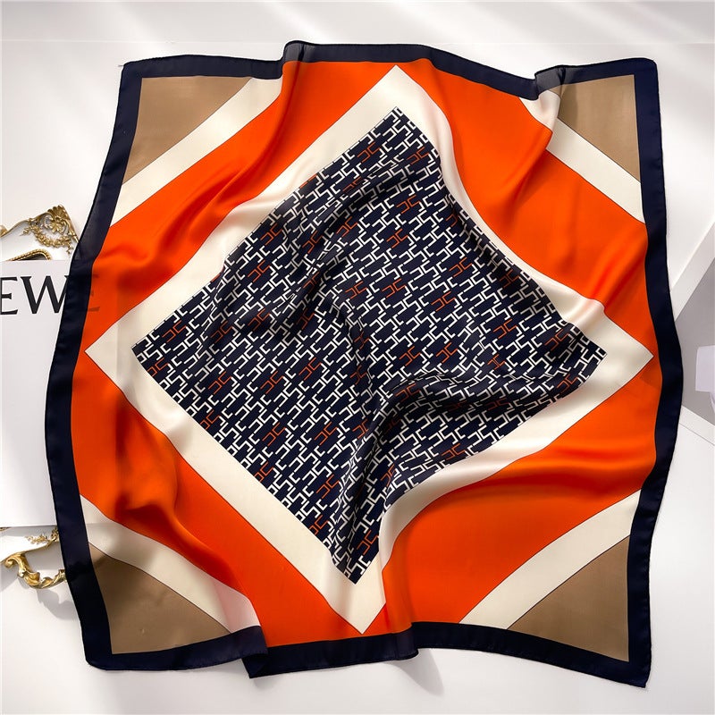 Factory wholesale scarves ladies scarf shawls 70cm Korean small square silk satin printed spring and summer sunscreen scarf  - Image 1