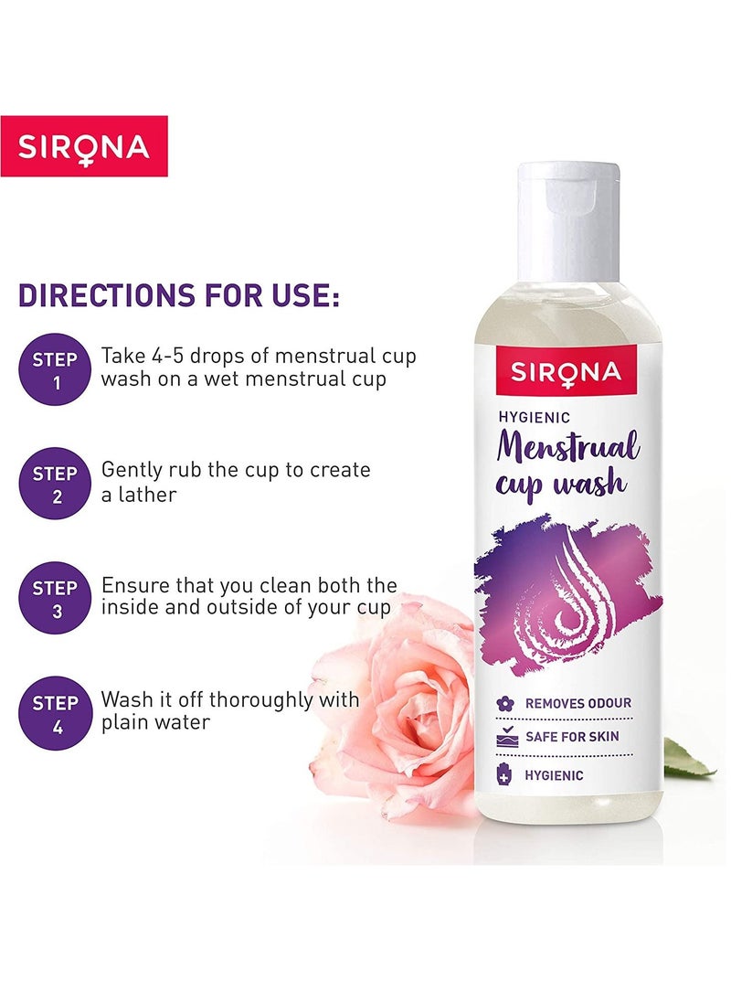 Sirona - Sirona Natural Menstrual Cup Wash, 3.38 Fl Oz | with Rose Fragrance to Wash your Period Cup in a Hygienic Way - Image 1