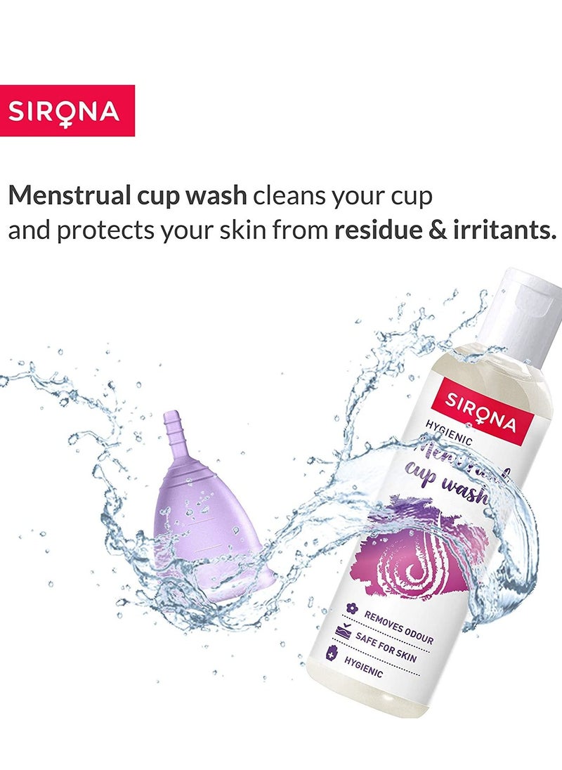 Sirona - Sirona Natural Menstrual Cup Wash, 3.38 Fl Oz | with Rose Fragrance to Wash your Period Cup in a Hygienic Way - Image 1