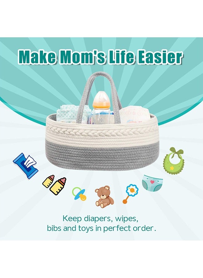 Little Story - Baby Diaper Caddy With Changing Mats 50 Count - Grey - Image 1