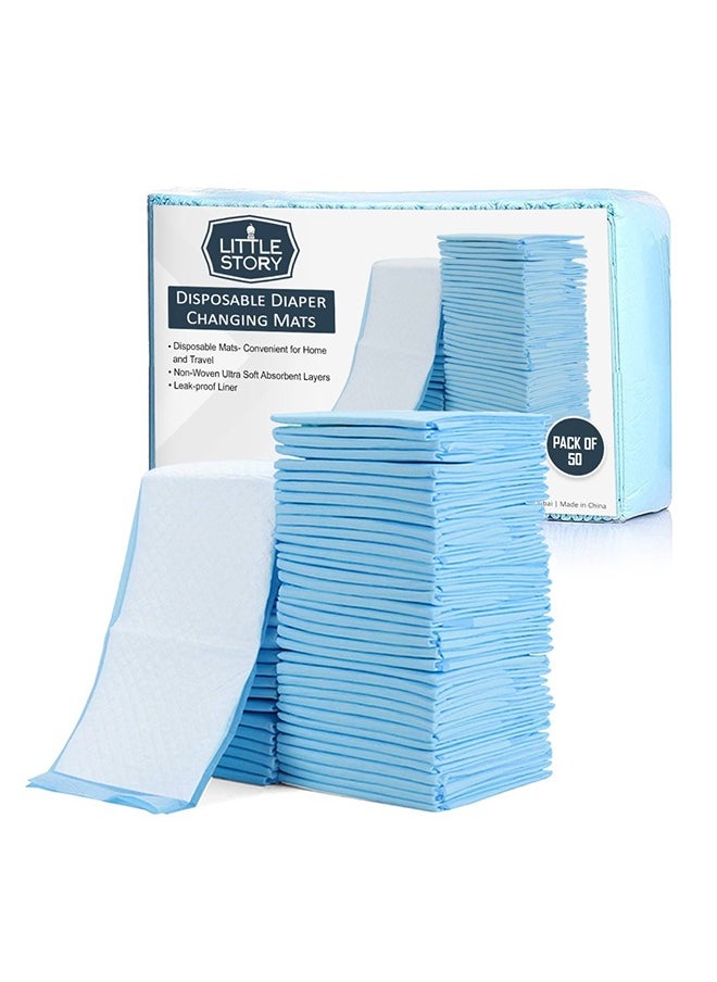 Little Story - Baby Diaper Caddy With Changing Mats 50 Count - Grey - Image 1