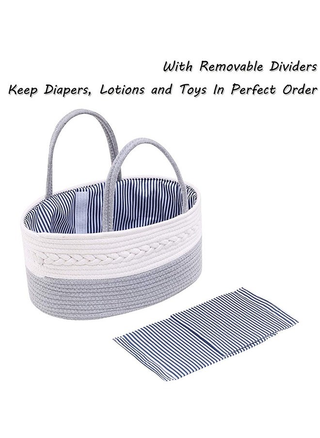 Little Story - Baby Diaper Caddy With Changing Mats 50 Count - Grey - Image 1