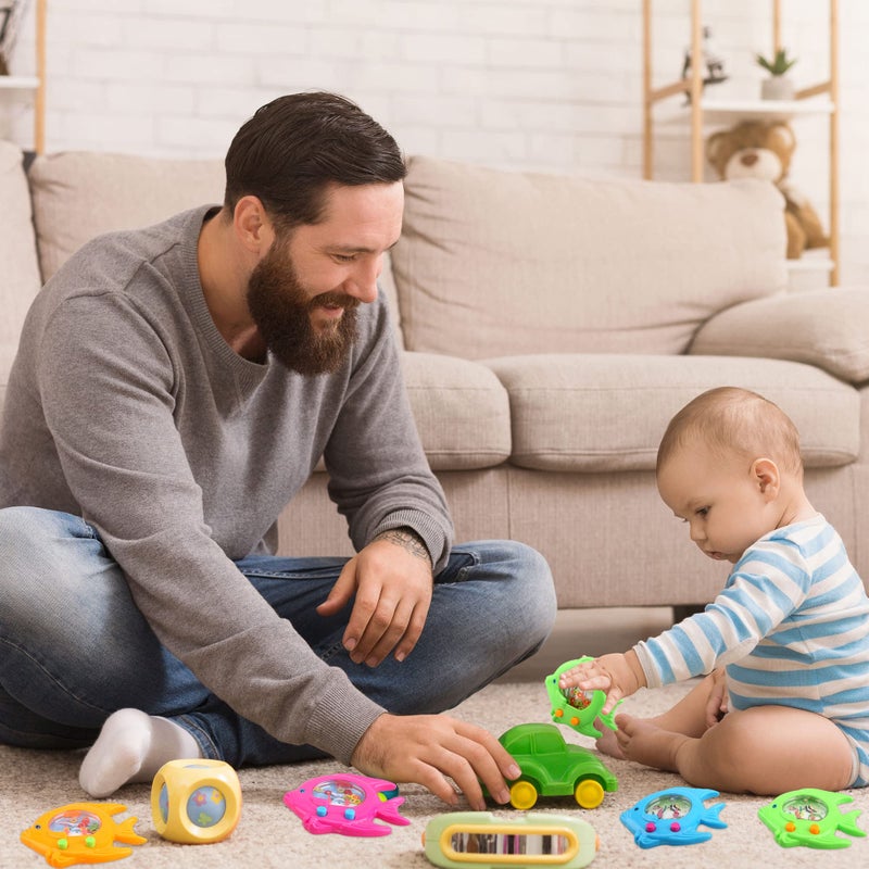 Cotiny 16 Pieces Fish Ring Toss Games Handheld Water Fish Colorful Arcade Retro Pocket Toys for Kids Retro Game Party Favors Game Prizes Travel Pastime - Image 5