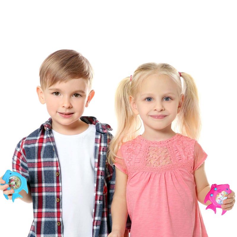 Cotiny 16 Pieces Fish Ring Toss Games Handheld Water Fish Colorful Arcade Retro Pocket Toys for Kids Retro Game Party Favors Game Prizes Travel Pastime - Image 4