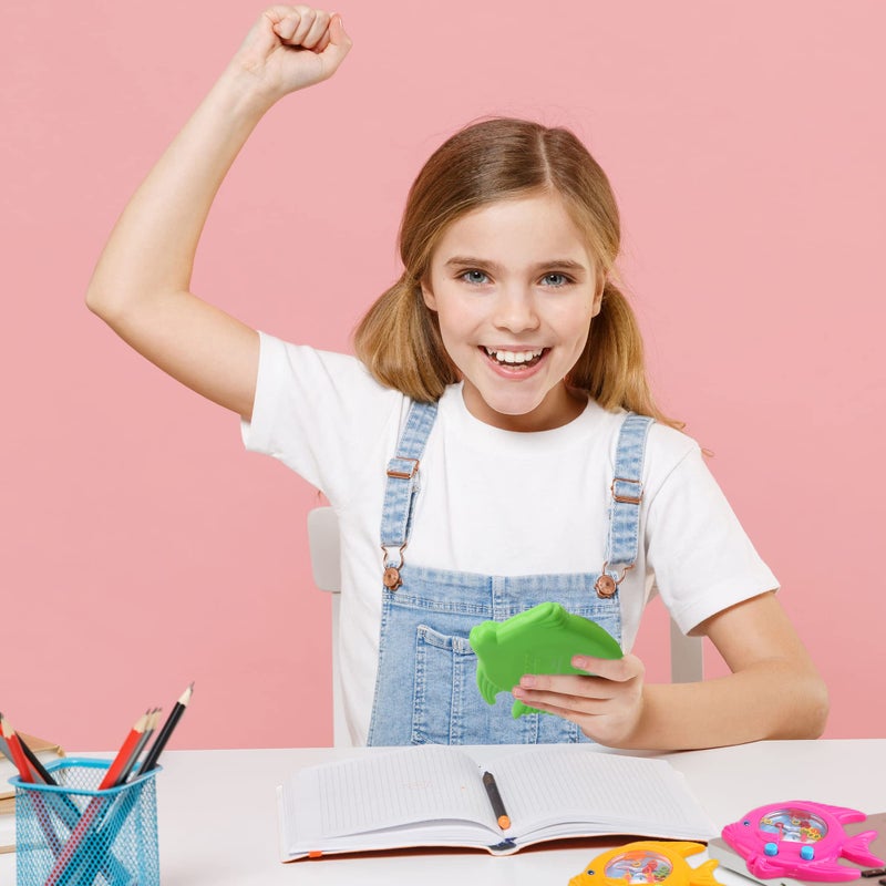 Cotiny 16 Pieces Fish Ring Toss Games Handheld Water Fish Colorful Arcade Retro Pocket Toys for Kids Retro Game Party Favors Game Prizes Travel Pastime - Image 3