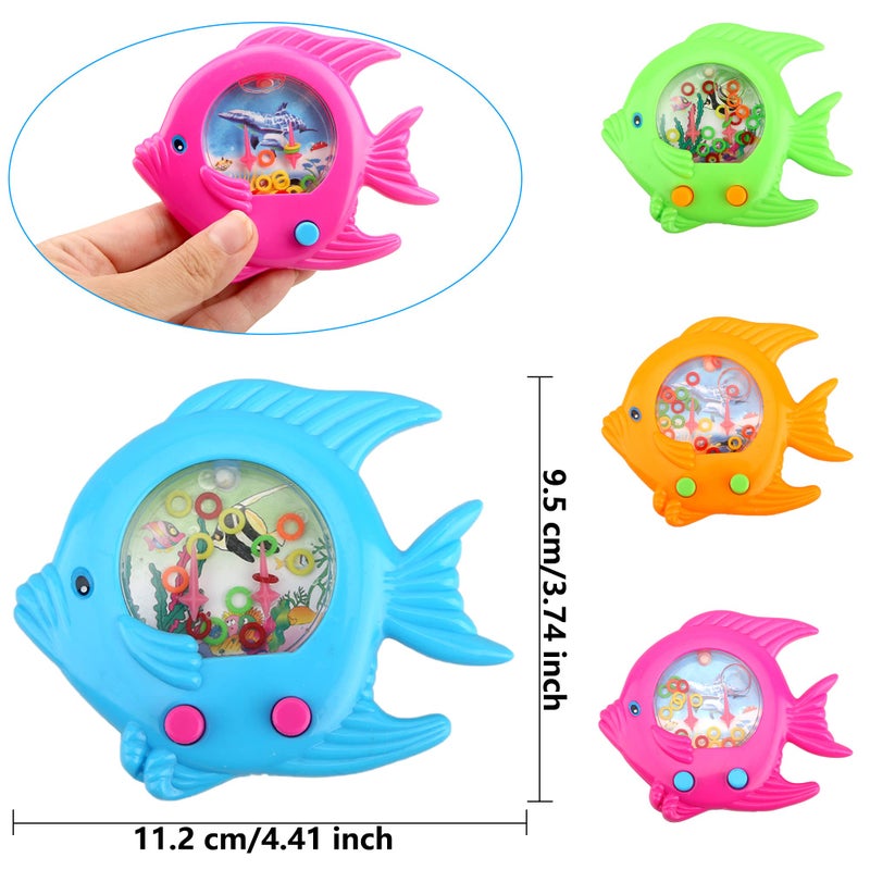 Cotiny 16 Pieces Fish Ring Toss Games Handheld Water Fish Colorful Arcade Retro Pocket Toys for Kids Retro Game Party Favors Game Prizes Travel Pastime - Image 2
