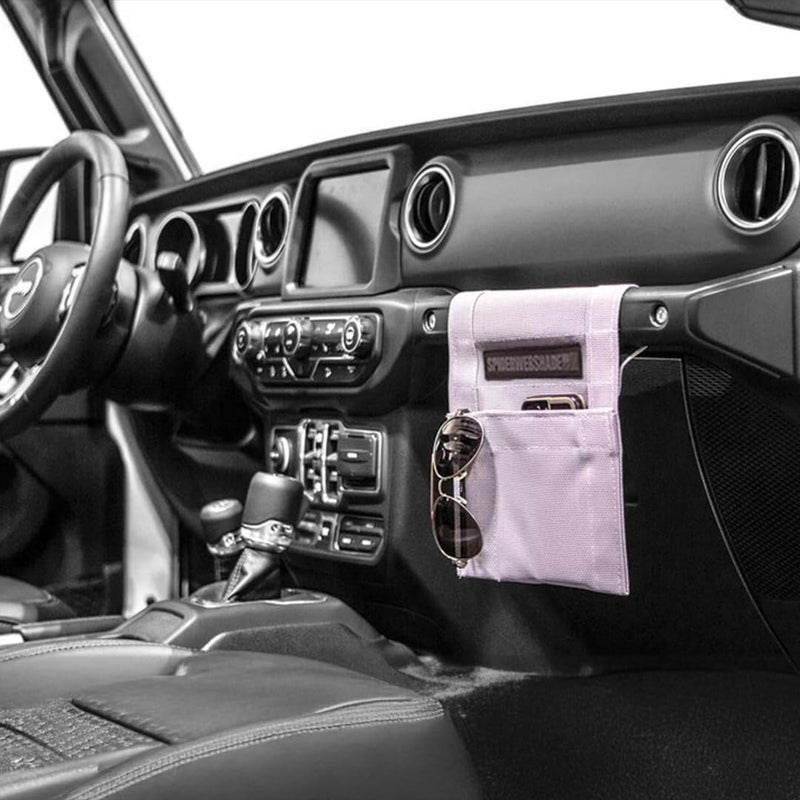 SPIDERWEBSHADE Jeep Wrangler Mesh GrabBag Passenger Accessory Storage Pouch Organizer - Grey - Image 1