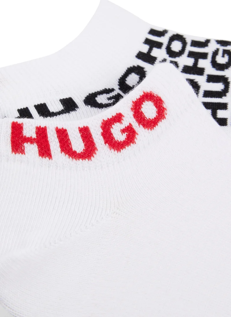 هوجو Two-pack of cotton-blend ankle socks with logos