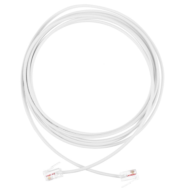 Flat Telephone Cable RJ11 2 Core 2m White for Home Office Phone Connection - Image 1