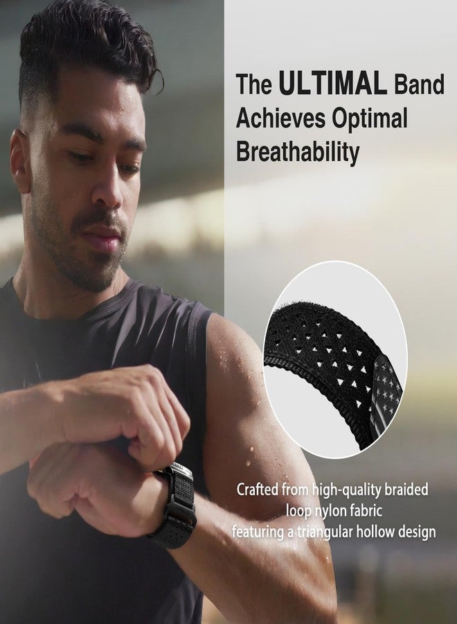 ULTIMAL Band Compatible with Samsung Galaxy Watch 8 40/44mm, watch 8 Classic 46mm for Men Women,Nylon Sport Breathable Replacement Strap,Black USA Flag - Image 5