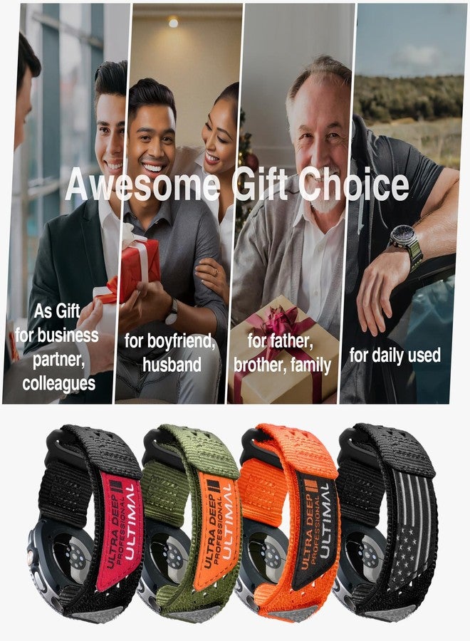 ULTIMAL Band Compatible with Samsung Galaxy Watch 8 40/44mm, watch 8 Classic 46mm for Men Women,Nylon Sport Breathable Replacement Strap,Black USA Flag - Image 4