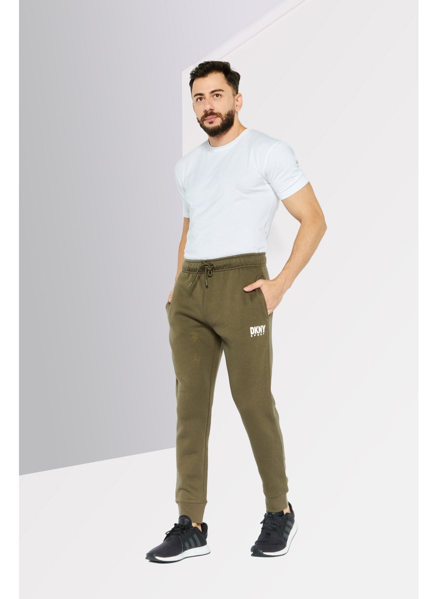 DKNY Sport Men Sportswear Fit Brand Logo Outdoor Sweatpants, Olive  - Image 2