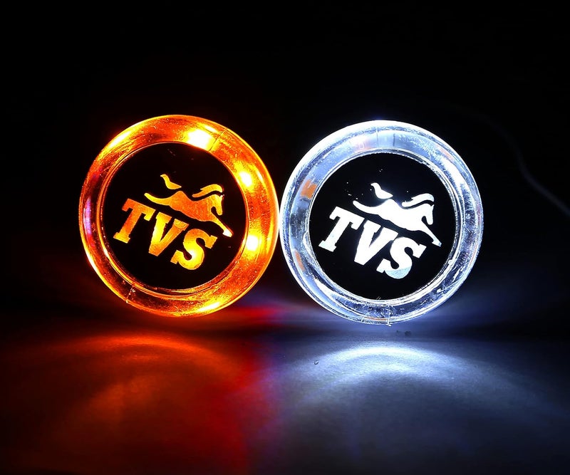 Deviant Buzz Handle Bar Weight Light Side Weights Handle Grip End Indicator Light For All Bikes & Scooty- (White & Orange, Led) - Image 1