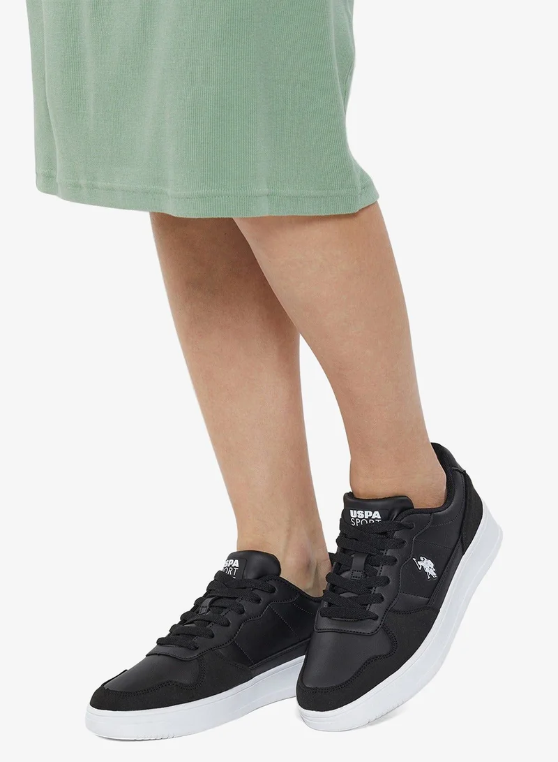 U.S. Polo Assn. Black Women's Black Low-Top Sneakers - High-Quality Sole for Everyday Look Shoes for Women | Best Price UAE