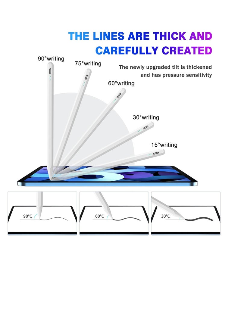Generic - Stylus Pen for iPad 10th&9th Generation,Fast Charge for Apple iPad Pencil with Palm Rejection,Compatible with 2018-2024 iPad10/9/8/7/6 Gen,iPad Pro 13" M4/12.9"/11",iPad Air 3/4/5/M2,iPad Mini 5/6 - Image 1