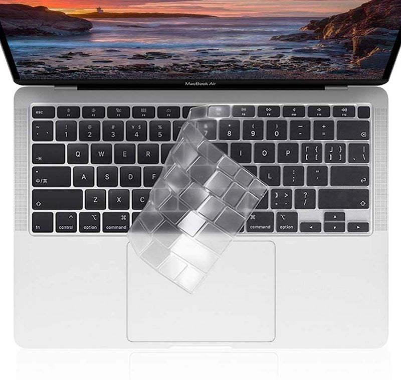 Tukzer Ultra-Thin Waterproof & Dust-Proof Keyboard Protector Skin TPU for MacBook Air M1 13-inch 2020 Release | Compatible with Model A2179, A2337 with Retina Display & Touch ID (Clear) - Image 5