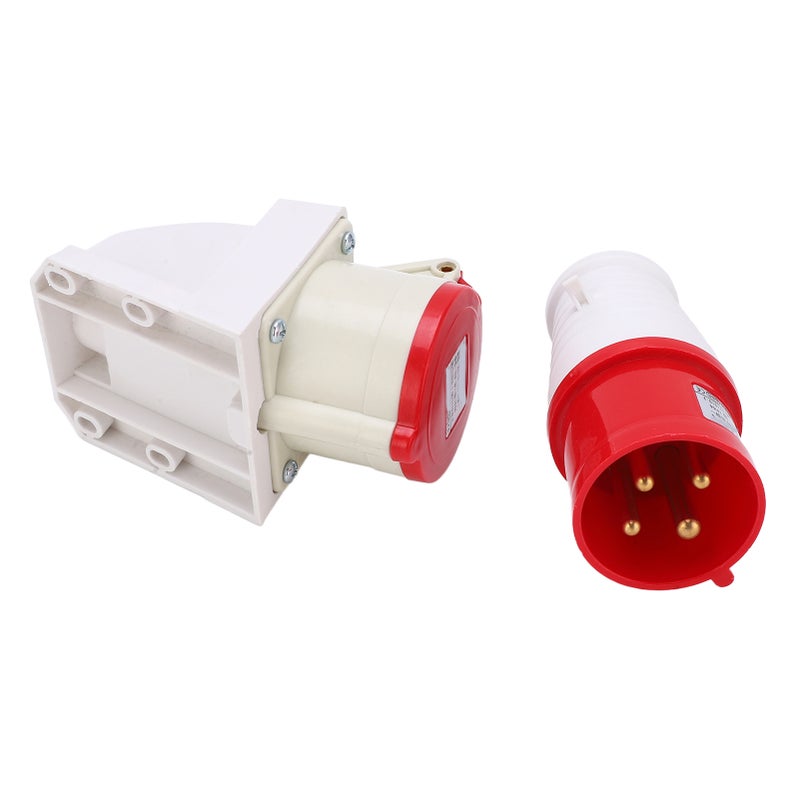 Industrial Plug Socket 380415V 32A 4Pin 3P+E IP44 Waterproof Surface Mounted for Construction Sites - Image 4