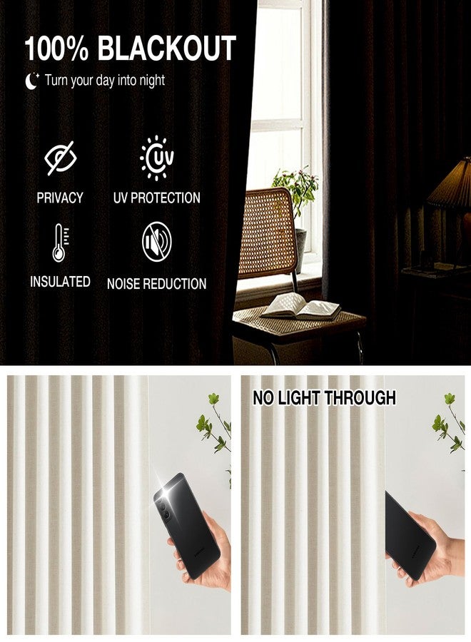 Kayne Studio Natural Pinch Pleated Full Blackout Curtains, Linen Blend Room Darkening Thermal Insulated Soundproof Drapes, 84 Inch Back Tab Window Curtains for Living Room Bedroom (2 Panels, 40"x84") - Image 4