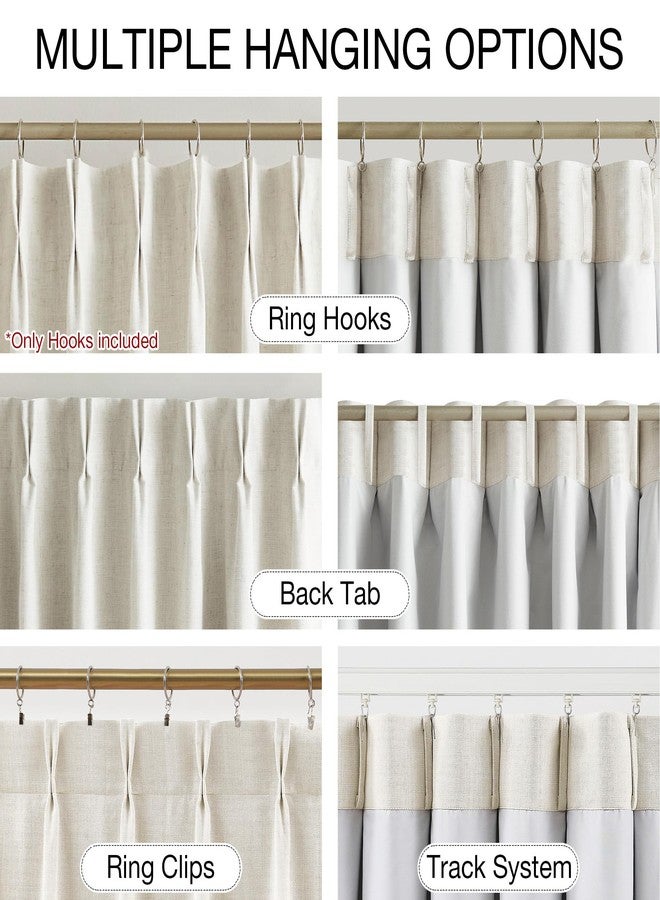 Kayne Studio Natural Pinch Pleated Full Blackout Curtains, Linen Blend Room Darkening Thermal Insulated Soundproof Drapes, 84 Inch Back Tab Window Curtains for Living Room Bedroom (2 Panels, 40"x84") - Image 3
