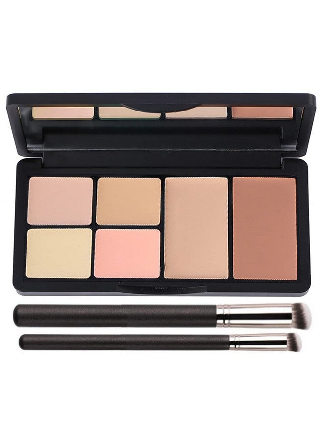 BliBling Concealer Contour Palette, 6 In 1 Color Correcting Concealer Contour Makeup Palette, Contouring Foundation Highlighting Makeup Kit for Dark Circles, Blemish With 2 Packs Brush (2#) - Image 1