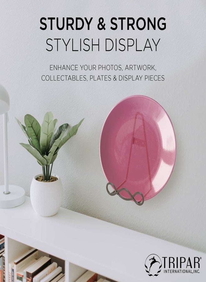 Tripar Large Brown Loop Design Steel Wall Rack for Plates, Artwork, Tiles and Books, Vintage Wall Hooks - Image 5