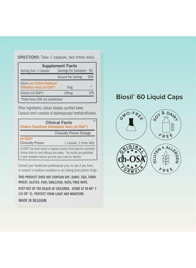 BIOSIL - Collagen Generator - 60 Liquid Capsules - with Patented ch-OSA Complex - Generates & Protects Your Own Collagen - GMO Free - 60 Servings - Image 1