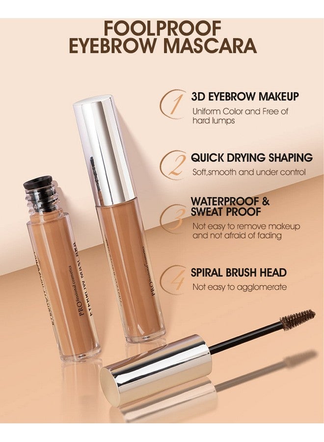 LYSdefeu Waterproof Tinted Eyebrow Gel Dark Brown & Clear Brow Setting Glue Liquid Mascara Eye Brow Cream Long Lasting Smudgeproof Brow Filler Makeup Setbrow Fast Sculphalloween Thanksgiving For Girl 04 - Image 2