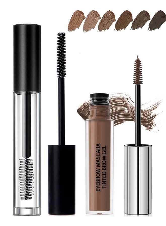 LYSdefeu Waterproof Tinted Eyebrow Gel Dark Brown & Clear Brow Setting Glue Liquid Mascara Eye Brow Cream Long Lasting Smudgeproof Brow Filler Makeup Setbrow Fast Sculphalloween Thanksgiving For Girl 04 - Image 1