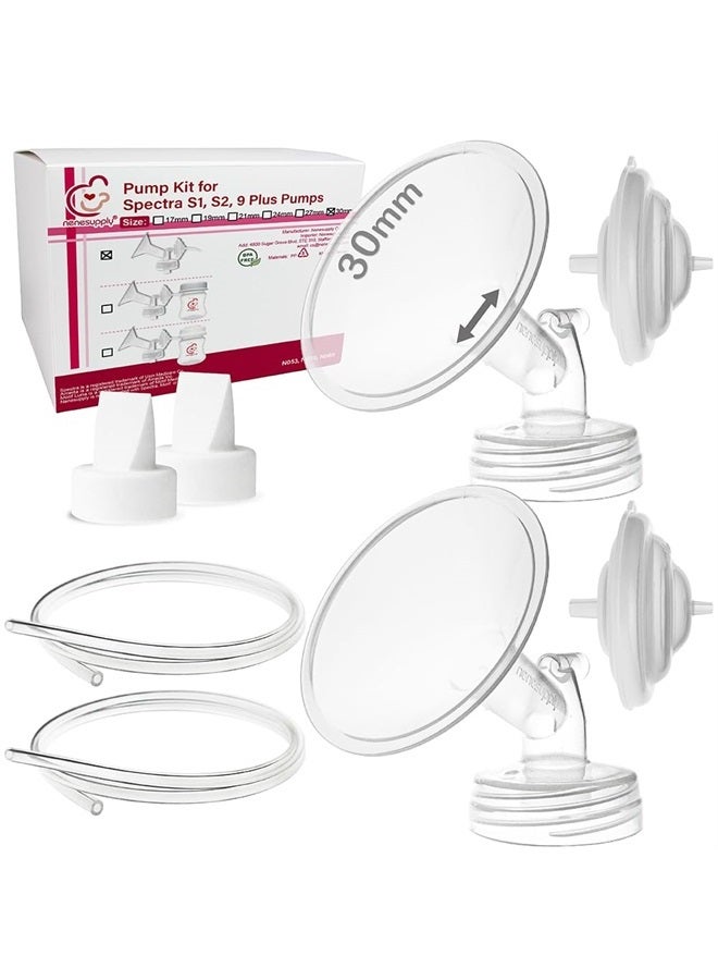 NENESUPPLY قطع مضخة نينيسابلاي 30 مم متوافقة مع مضخات الثدي سبكترا S2 S1 مجموعة استبدال لقطع مضخة سبكترا S2 ملحقات S2 بما في ذلك صمام دك بيل فلانج واقي تدفق عكسي - Image 1
