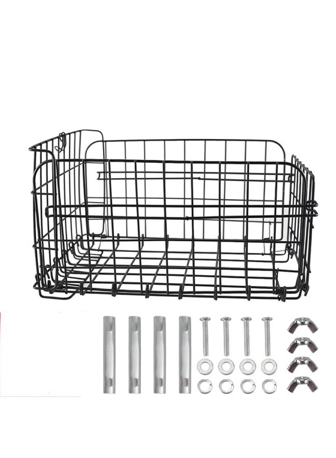 Folding Bike Basket, Front & Rear Hanging Cargo Storage Basket/Rack, Quick Release Mental Storage Rack for Bike Handlebar & Bike Rear Rack, Max - Image 2
