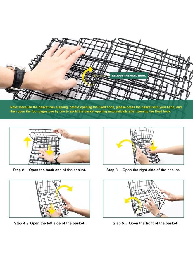 Folding Bike Basket, Front & Rear Hanging Cargo Storage Basket/Rack, Quick Release Mental Storage Rack for Bike Handlebar & Bike Rear Rack, Max - Image 3