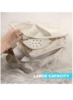 Excefore 4 Pcs Shoe Bags for Travel Holds 3 Pair of Shoes Portable Shoe Storage Pouch Waterproof Shoe Packing Cubes with Handle Shoe Organizer Travel for Suitcase Daily Use, Classic Colors  - Image 3