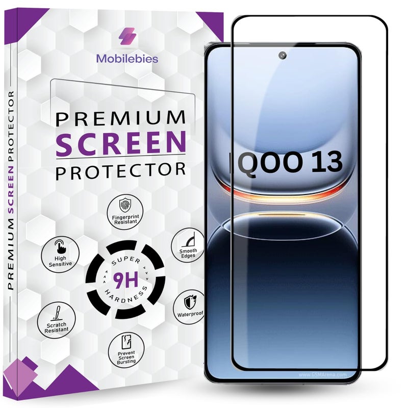Mobilebies Premium Tempered Glass Screen Protector Guard For IQOO 13 5G (6.82 Inch, Pack of 1) | Screen Guard With Edge to Edge Coverage With Easy to installation kit - Image 1
