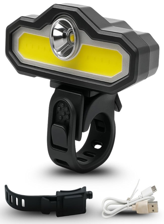 AUTOPOWERZ مصباح أمامي للدراجة من AUTOPOWERZ مزود بمنفذ USB LED | مصباح أمامي مقاوم للماء وقابل لإعادة الشحن مع حامل سريع الفك وكابل شحن | ضوء أمان أبيض | عبوة من قطعة واحدة - Image 2