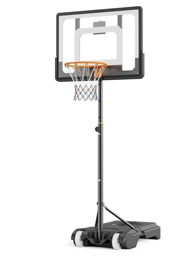 Pikengenus Portable Basketball Hoop Adjustable 4.0-7ft, Portable Outdoor Goal System with 32 Inch Shatterproof Backboard, Perfect for Kids, Teens, Adults in Driveway, Backyard, Indoor Use - Image 1