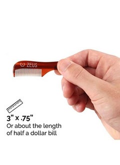 Zeus Handmade Sawcut Mustache Comb Fined Toothed Durable Cellulose Hand Polished Pocket Comb & Beard Comb For Mustache And Beard (Single Traditional)  - Image 4