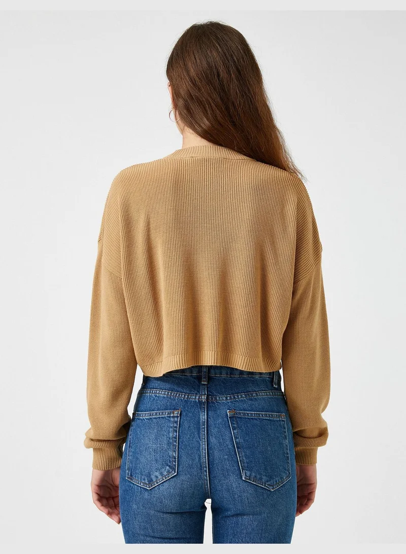 KOTON Crop Sweater Crew Neck