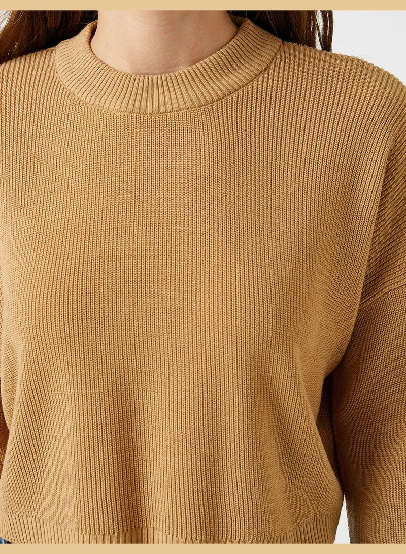 KOTON Crop Sweater Crew Neck