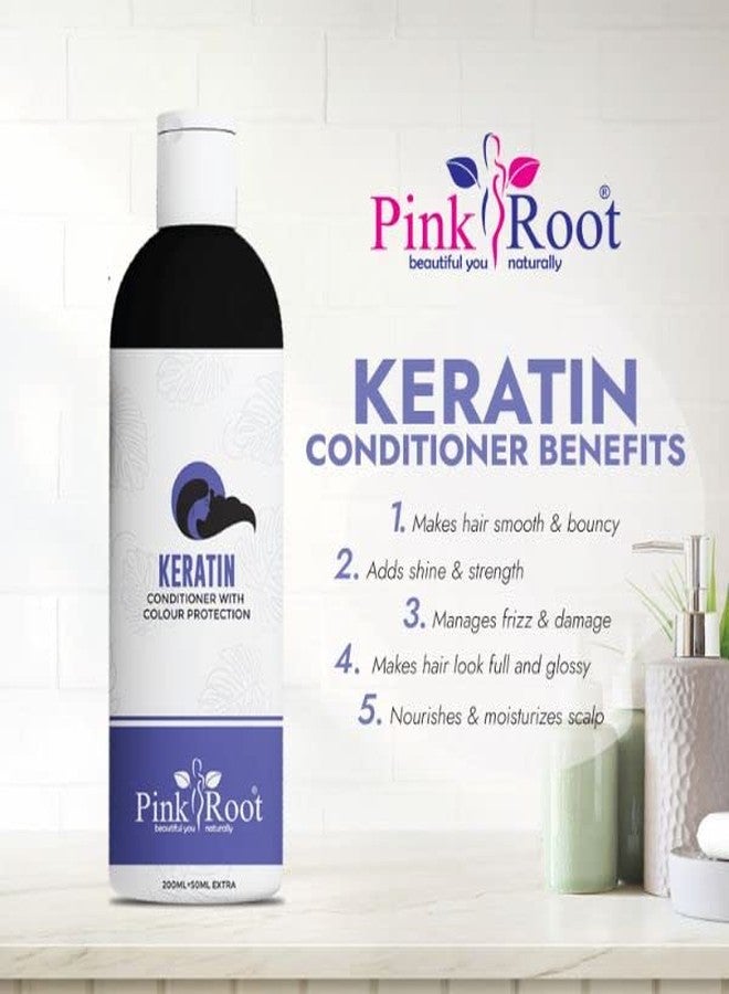 Pink Root Keratin Shampoo 250ml and Conditioner 250ml (Pack of 2) for Smoothening of Hairs and Volume Enhancement - Image 3