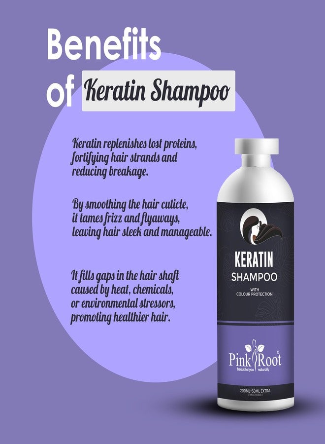 Pink Root Keratin Shampoo 250ml and Conditioner 250ml (Pack of 2) for Smoothening of Hairs and Volume Enhancement - Image 2