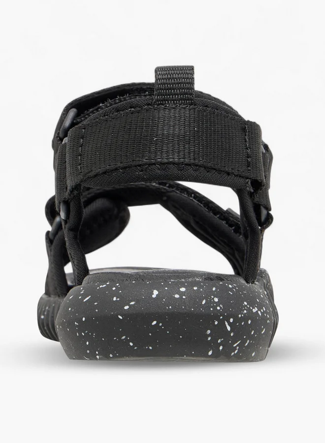 JUNIORS Boys Solid Strap Sandals with Hook and Loop Closure