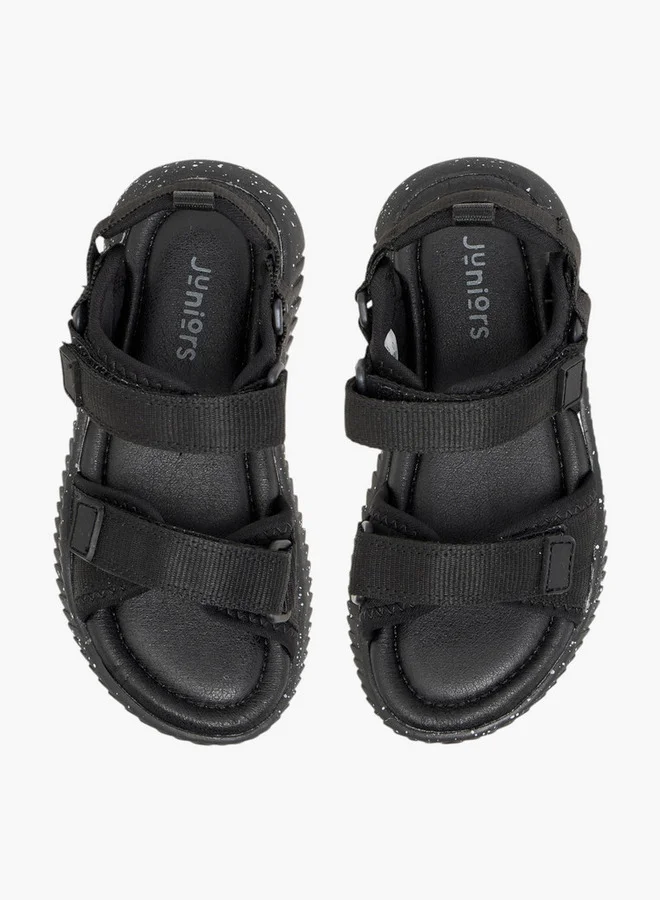 JUNIORS Boys Solid Strap Sandals with Hook and Loop Closure