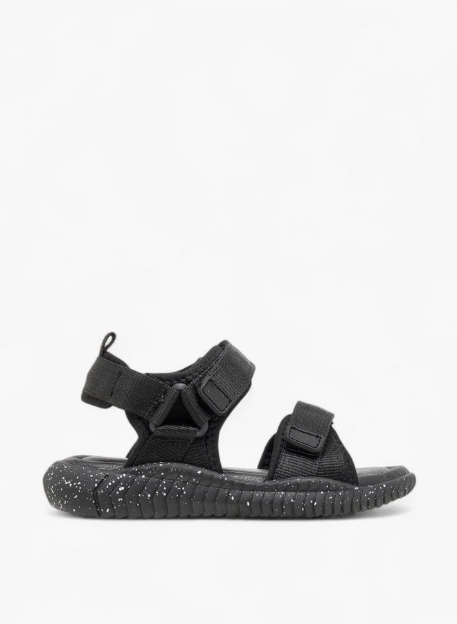 JUNIORS Boys Solid Strap Sandals with Hook and Loop Closure