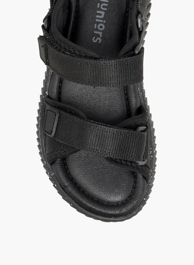 JUNIORS Boys Solid Strap Sandals with Hook and Loop Closure