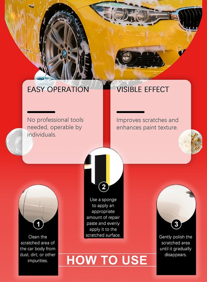 Homonth Car Scratch Remover - Professional Deep Cleaning Restorer | Time Saving Paint Light Scratch Remover Wax for Car for Polishing Maintenance Care Automotive Truck Rv SUV Exterior Bumper - Image 5